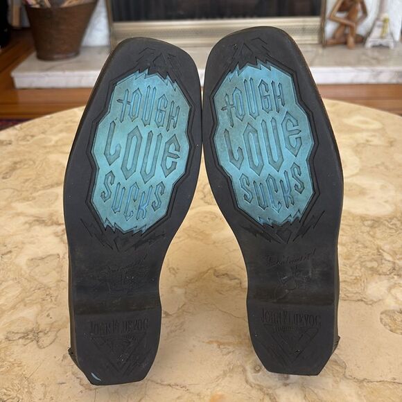 John Fluevog Tough Loves  Fondly Distressed Leather Lace Up Shoes - Picture 13 of 15